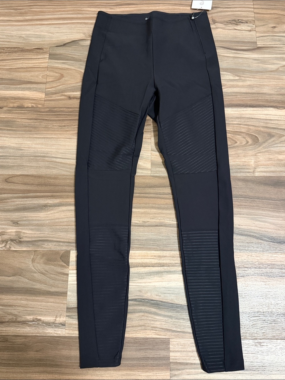 Athleta Madison Moto Tight Leggings Womens 2 High Rise Side Zip Black NWT